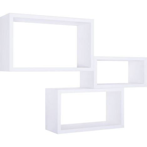 Set 3 Mensole da Parete Trittico Bianco 45x27, 40x22 e 35x17 cm - Sanitec