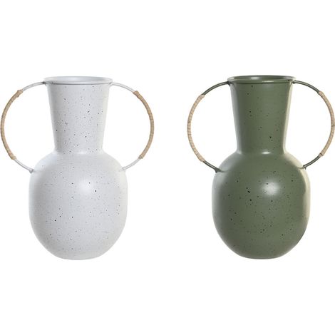 Vase dkd home decor 20 x 13 x 24 cm Metall terracotta white grün (2 Stück) (1/2)