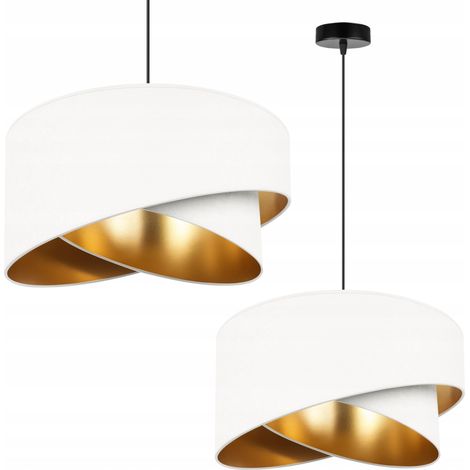 LAMPADA A SOSPENSIONE LAMPADARIO DA SOFFITTO PARALUME IN VELLUTO DORATO (1/5)