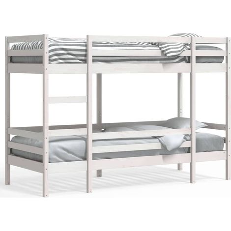 Maison Exclusive - Letto a Castello senza Materasso Bianco 90x190cm Massello Pino