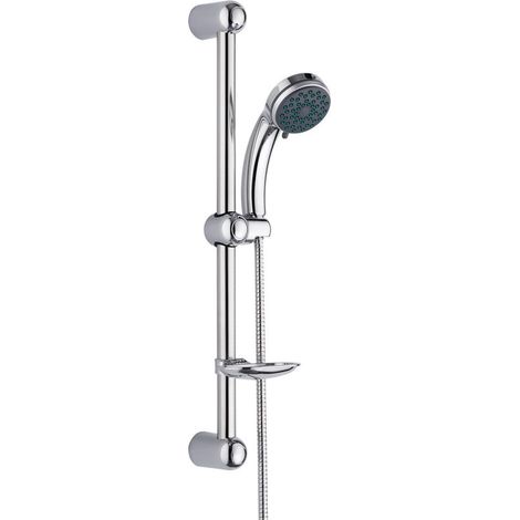 Duschstangenset Kopfbrause slim Duschset Brausestangenset Brausegarnitur Aloni Mono Duschstange Set slim chrom (1/2)