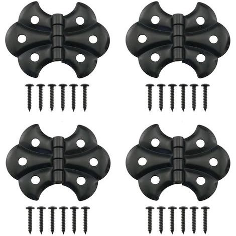 Hochleistungs-Scharniere für Zäune – geeignet für diverse Türen, Schränke, Kisten usw. – 4er-Pack, schwarz, 8 x 2,4 cm (1/5)