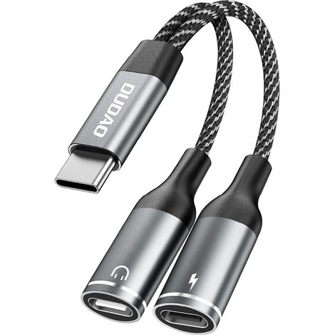 Adaptador USB-C 2 en 1 Dudao L13C+ - Gris (1/5)