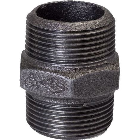 Nipplo filettato a foro uguale 6/4"" nero N8, NR 38, NR 280 OPAL (1/4)