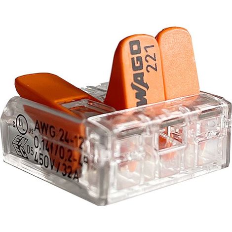 WAGO COMPACT-Klemme 3x0,2-4qmm transparent 5 Stueck Btl. m. R. (1/4)