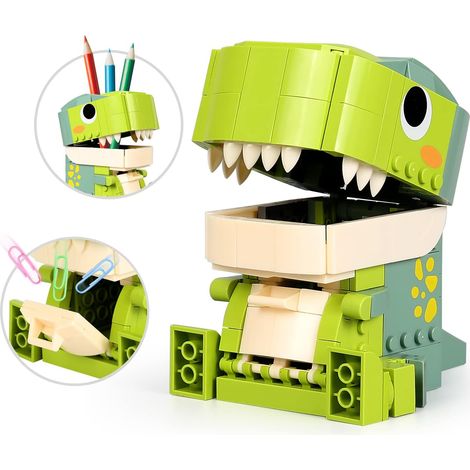 Boîte De Rangement En Forme De Dinosaure - Support À Stylos Et Organisateur De Bureau - Jouet Éducatif À Monter Soi-Même - 242 Pièces - Pour Enfants À Partir De 6 Ans (1/5)