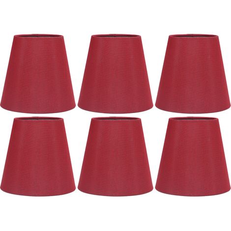 Lot de 6 abat-jour en tissu, style moderne et épuré, bonne transmission de la lumière, pour lampe de table avec ampoule E14 ou ampoule miniature pour plafonnier A3 01, rouge bordeaux
