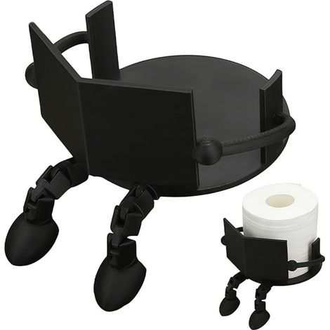 Soporte de Papel Higiénico Impreso en 3D, Divertido Portarrollos de Papel Higiénico, Accesorio de Baño Unico, Decoración del Baño (Negro) (1/5)