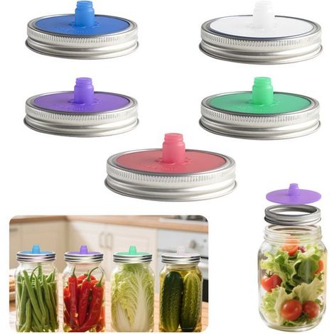 Lot de 5 couvercles de fermentation – Diamètre 86 mm – Bocaux Weck – Mise en bouteille (1/5)