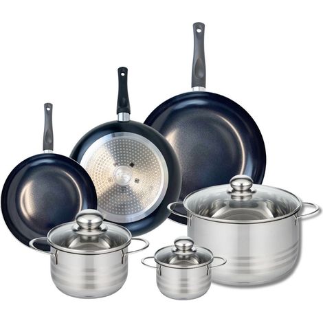 Ensemble de 3 Poêles de cuisson 20, 24 et 28 cm et 3 faitouts 12, 16 et 24 cm Elo Prima Brillant (1/5)