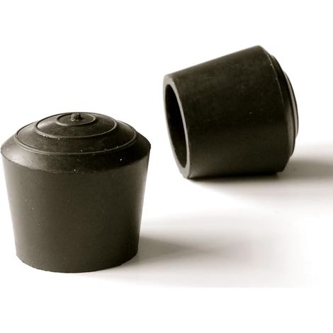 4 pièces - Embout Enveloppant Rond en Caoutchouc pour Tubes de diam. 30 mm - Noir (1/3)
