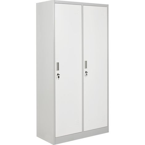 Taquilla con dos puertas de metal para guardar ropa de gimnasio colegio blanco/gris Athlete
