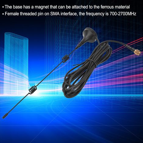 antennes à ventouse en acier au carbone de haute qualité avec base magnétique, 3 mètres, 2,4 GHz, 700-2700 MHz (1/2)