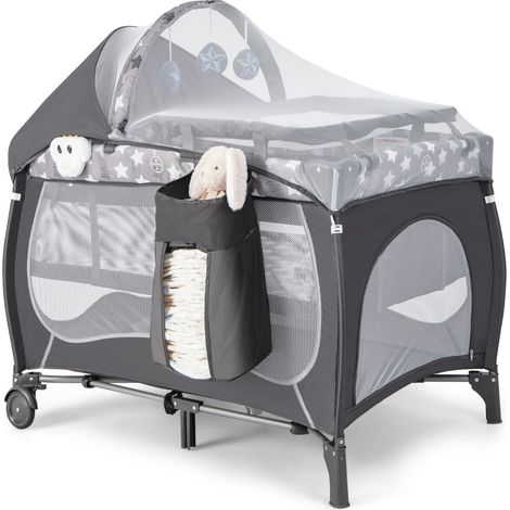 Lit Parapluie Bébé avec Matelas&Moustiquaire Charge 9kg pour 0-36 Mois (1/2)