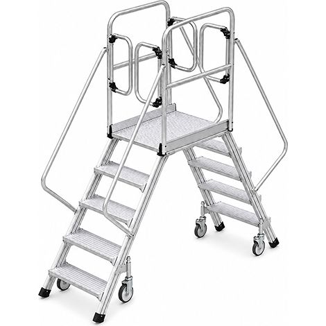 Plateforme mobile 2x4 marches - Hauteur max. de travail 2.95m - 638904-MC2P (1/4)