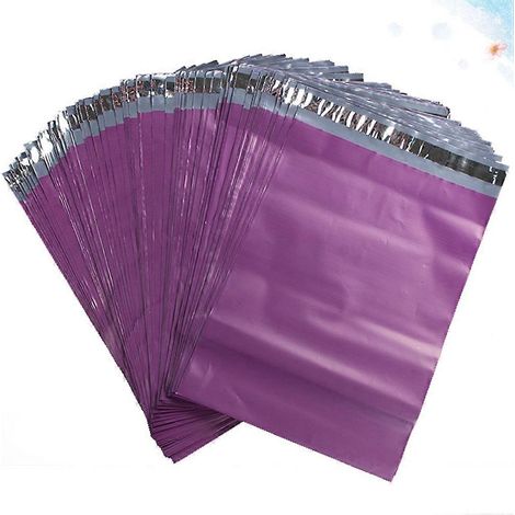 Sacs de rangement imperméables et écologiques Eco-Bag, 100 pièces, violets, résistants et adaptés à l'emballage express. (1/4)