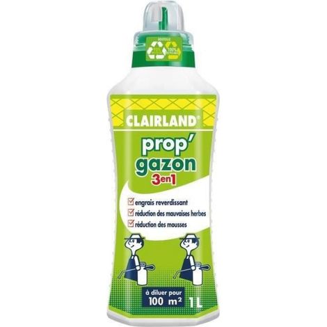 Engrais Gazon Liquide - Concentré 1 L - Application Folilaire - Azote Potassium Fer Chélaté - Pour Pelouse Domestique (1/2)