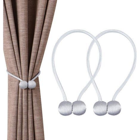Embrace 40.6cm magnetic curtain ties with decorative rope, style window-a409. (1/5)