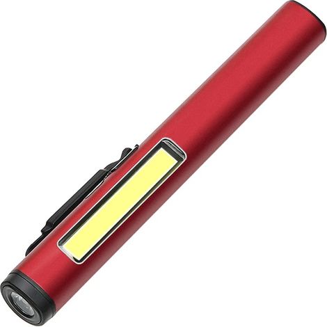 (Rouge) Mini lampe torche LED rechargeable USB avec aimant, légère et étanche, idéale pour le travail et les situations d'urgence (1/5)