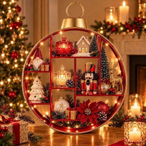 ARPIMEX Display Sfera di Natale 140 x 30 x 181 Cm Metallo Rosso Oro (1/2)