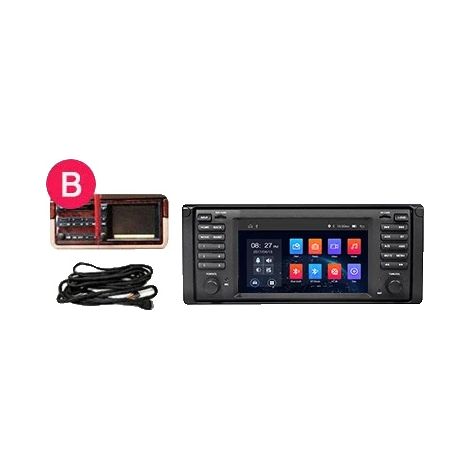 Radio para coche, tamaño de pantalla, compatibilidad con smartphone, compatible con BMW X5 E53 Serie 5 E39 M5 1996-2007, CBL-8G128G-CP-B (1/2)