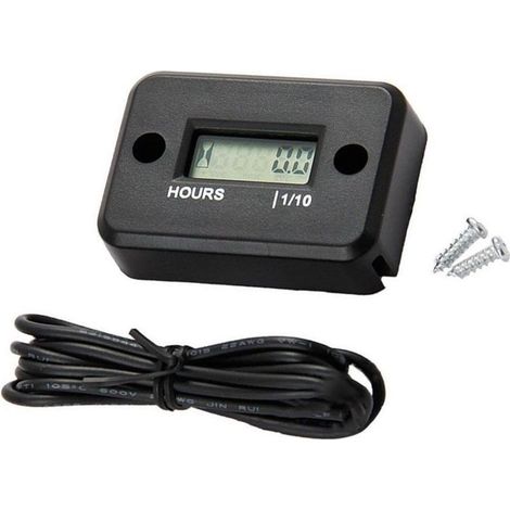 Compteur horaire numérique LCD pour moto, quad, tondeuse – Résistant à l'eau – Installation facile – Suivi précis des heures de fonctionnement (1/5)