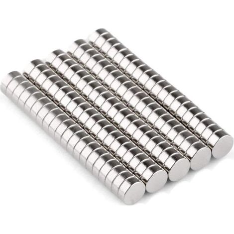 100 mini aimants ronds en néodyme - Aimants - Aimants puissants - Aimants en néodyme - Aimants multifonctionnels - Petits aimants ronds - NdFeB argent (1/5)
