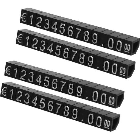 60 Sets Preisschilder aus Kunststoffwürfeln, verstellbarer Nummernständer, Rahmen, Etikettenladen (1/4)