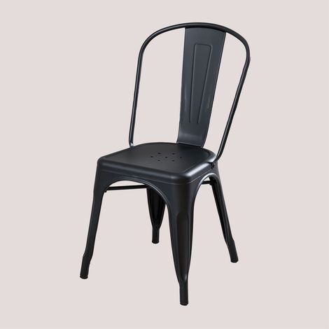 Chaise de salle Ă manger empilable Lix SKLUM Noir Mate (1/5)