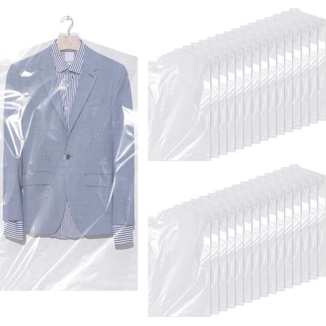 Housse Pour Vêtements - 60 x 90 cm - En Plastique Transparent - Lavable - Anti-Poussière - Pour Costume Et Manteau - 30 Pièces