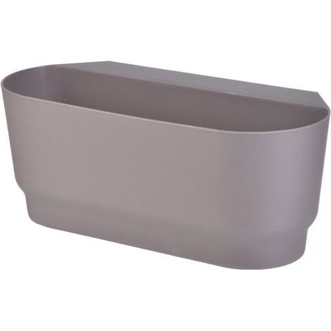 Vaso sospeso in plastica grigia per balcone, di grandi dimensioni, ideale per la decorazione esterna e il giardinaggio domestico, 1 pezzo (1/5)