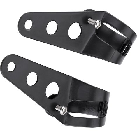 Kit support phare moto collier tube fourche 35-43 mm noir pour Chopper Cafe Racer (1/5)
