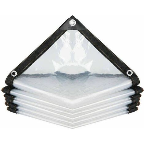 Transparente wasserdichte Plane mit Ösen, PE-Mehrzweck-Regenschutz-, reißfeste, ultraleichte Plane (Farbe: Klar, Größe: 200 x 200 cm)