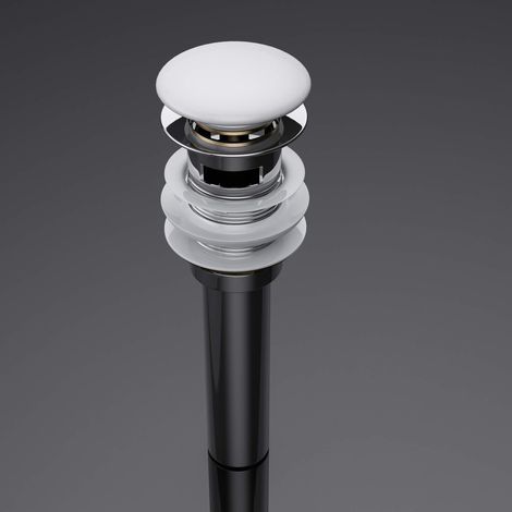 doporro Piletta di Scarico, Set di Pilette per Lavabo Valvola Push Up con Funzione Troppopieno PU14