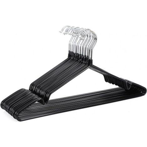 YMYNY Lot de 10 cintres antidérapants en fil de fer recouvert de caoutchouc pour vêtements, chemises et pantalons