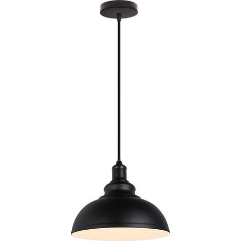 Suspension Luminaire Industrielle Vintage Rétro E27 29cm Plafonnier Lustre Abat-jour Métal - 1PCS (1/5)