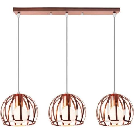 UNI Industrielle 3-flammige Retro-Käfig-Pendelleuchte in Roségold - UNI Industrielle 3-flammige Retro-Käfig-Pendelleuchte in Roségold (1/5)