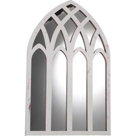 Miroir Vitré Décoratif Style Ferme Miroir Arche pour Décoration Murale Vintage Mural Imitation Fenêtre Cathédrale (1/4)