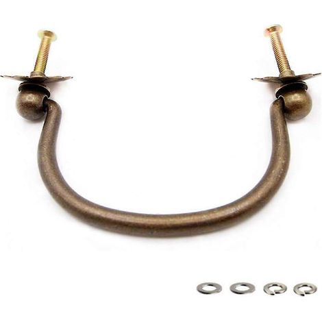 Lot de 4 poignées de tiroir de style vintage traditionnel, en laiton antirouille et bronze noir, entraxe de 80 mm (3,15 pouces), pour commodes et armoires. (1/3)