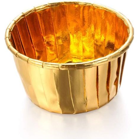 Cupcake Wrappers Party Supplies Outils Or Argent patisserie Gateau Liner Muffin de Cuisson Sertissage Cas Moule gateau Coupes Papier (50pcs, Or) (1/5)