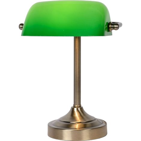 Lampada da scrivania Lucide Banker ottone/verde E14 40W (1/5)