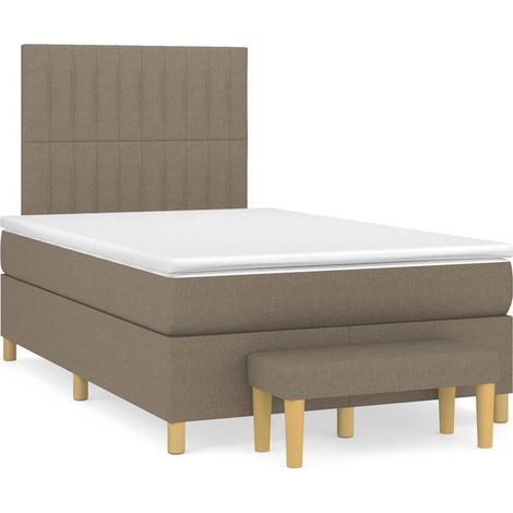 Maison Exclusive - Giroletto a Molle con Materasso Tortora 120x190 cm in Tessuto (1/5)
