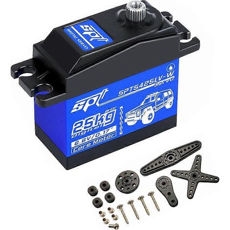 Servomoteur numérique étanche SPT SPT5425LV-W 25 kg à engrenages métalliques et couple élevé pour voiture/robot radiocommandé (1/5)