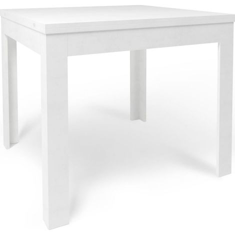Tavolo Allungabile 90/180x90x75 cm Ossido Bianco e Ossido Bianco (1/2)