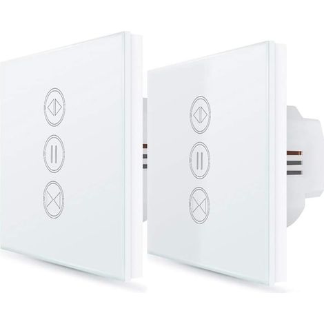 2x Interrupteur Volet Roulant Connecté, Ouverture Réglable, Commutateur Rideau Stores WiFi, Compatible avec Alexa Google Home pour Commande Vocale, Minuterie Intelligent Moteur Mural (1/4)