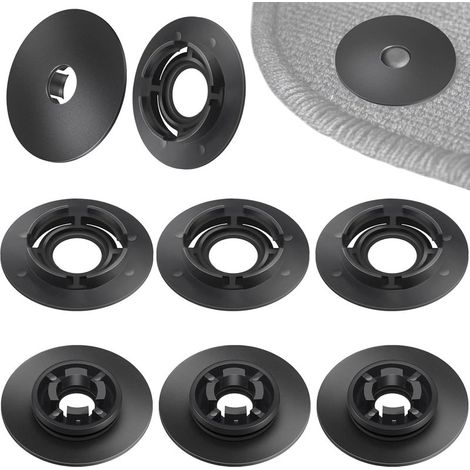 Lot de 4 paires clips tapis sol voiture, fixation plastique noir, compatible VW Audi Skoda (1/5)
