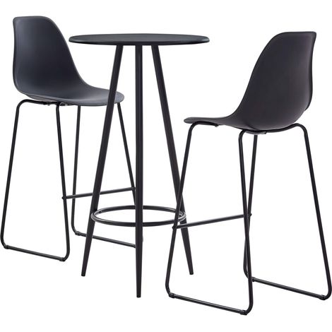 3-tlg. Bar-Set Kunststoff Schwarz