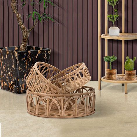 Svuotatasche, set da 3 in Rattan, Marrone - Famorite (1/5)