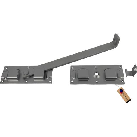 Verrou porte cadenas galvanoplastie 450 x 73 mm – targette blindée compacte pêne coulissant robuste verrou transversal cadenassable en acier – Verrou baionnette – GeZu Impex