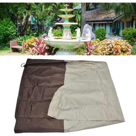 Housse de Protection Imperméable 210D pour Fontaine de Jardin, Couverture Statue Extérieur Patio en Toile Oxford Argenté